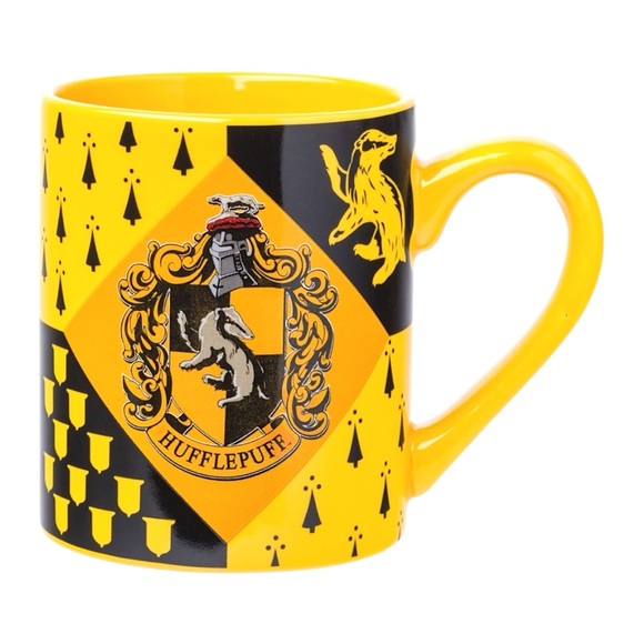 Silver Buffalo Harry Potter Hufflepuff Crest Ceramic Coffee Cup Mug 14oz Yellow - Picture 6 of 8